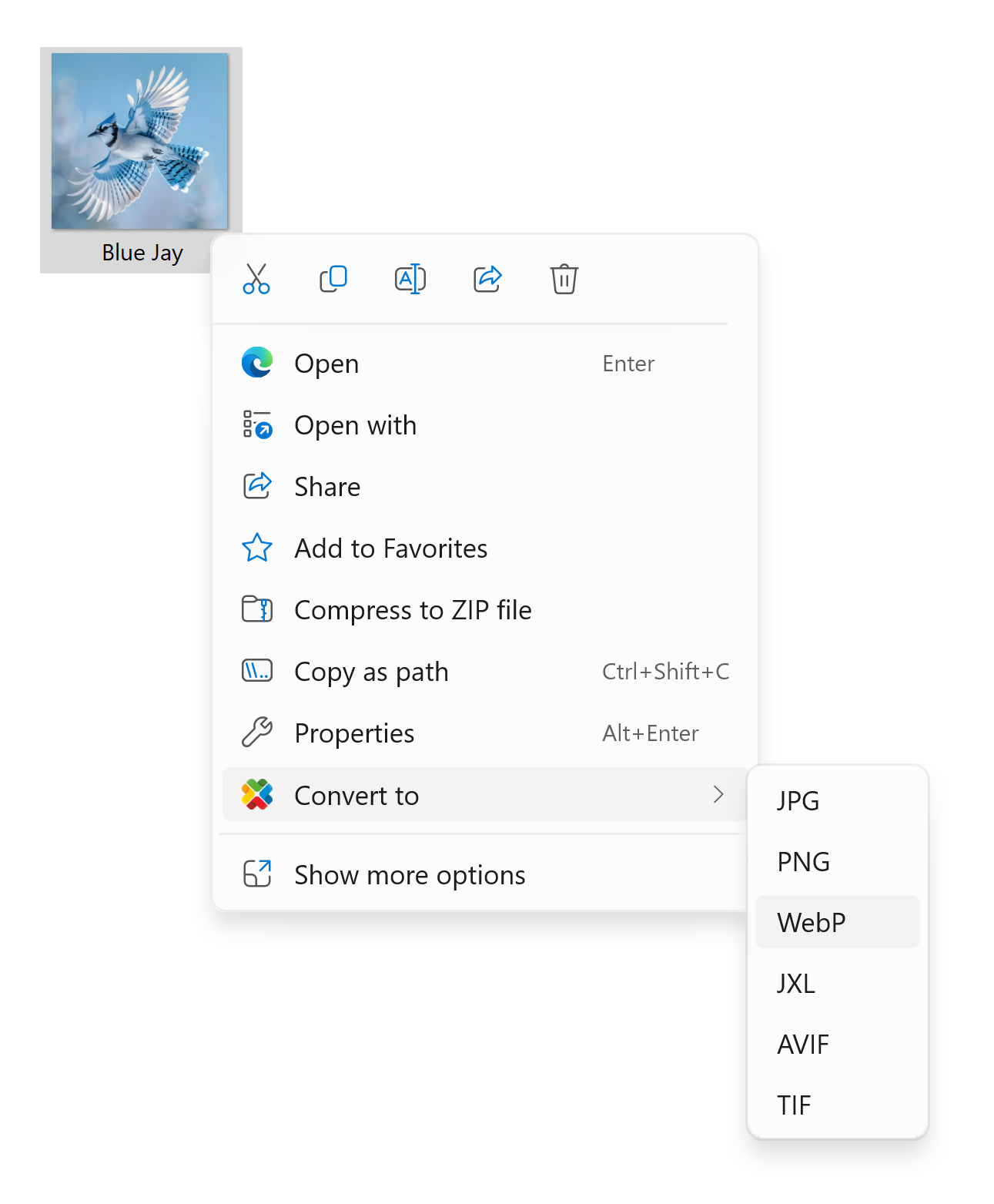 Free right-click image converter for Windows 11 Right-Click Image Conversion