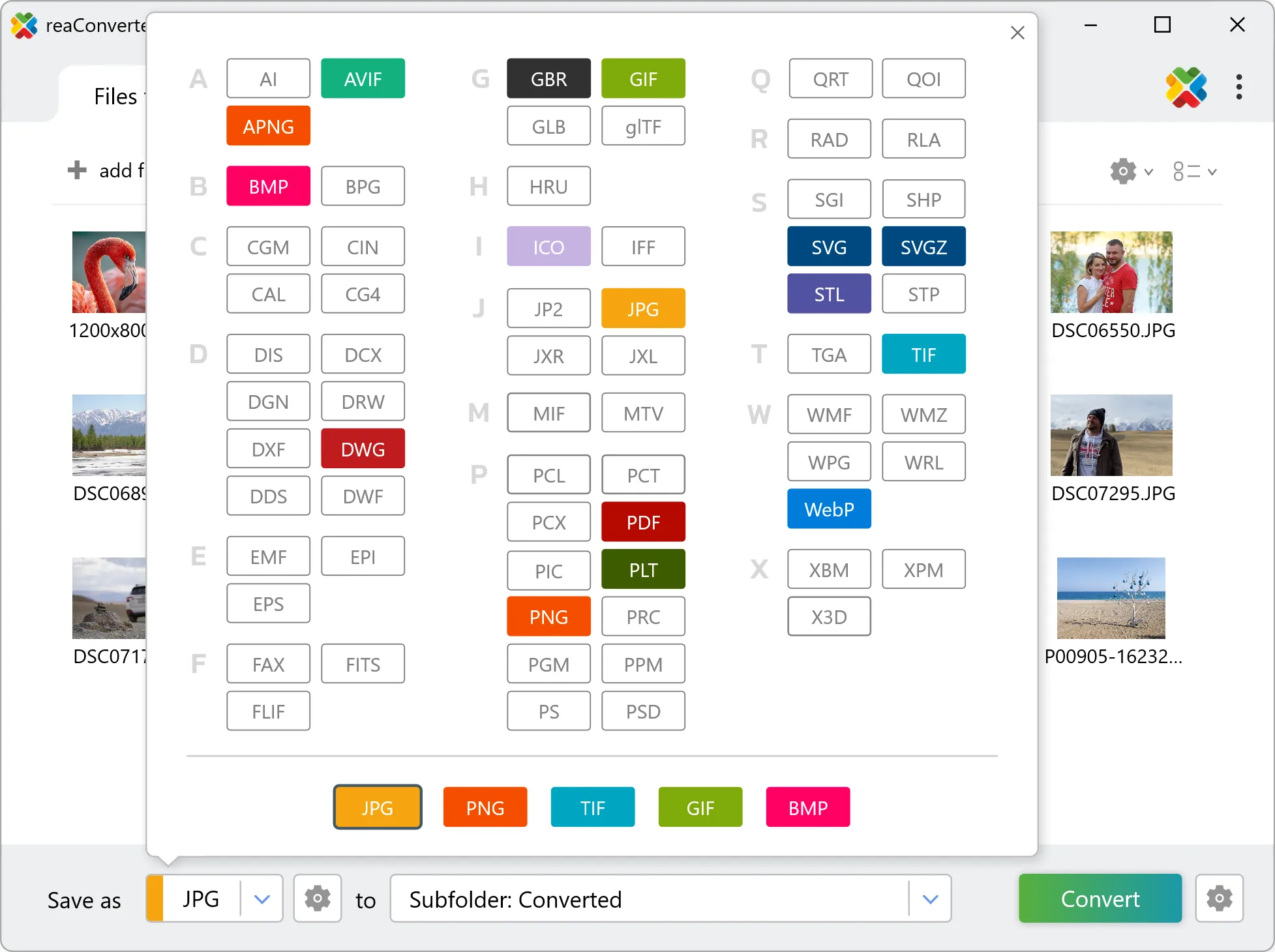 Select MIF as output format